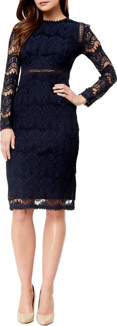 Lace Long Sleeve Midi Dress | Nordstrom Rack