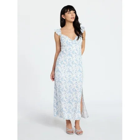 No Boundaries Maxi Dress with Flutter Sleeves Women s XXS-XXL | Walmart (US)