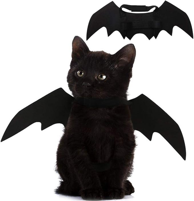 Pet Cat Bat Wings for Halloween Party Decoration, Puppy Collar Leads Cosplay Bat Costume,Cute Pup... | Amazon (US)