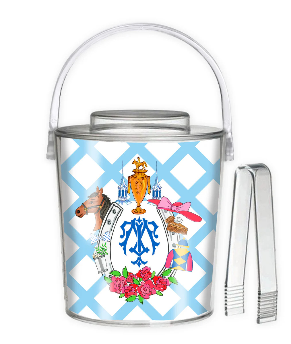 Personalized Kentucky Derby Custom Crest 3 Qt. Acrylic Ice Bucket | Taylor Beach Design