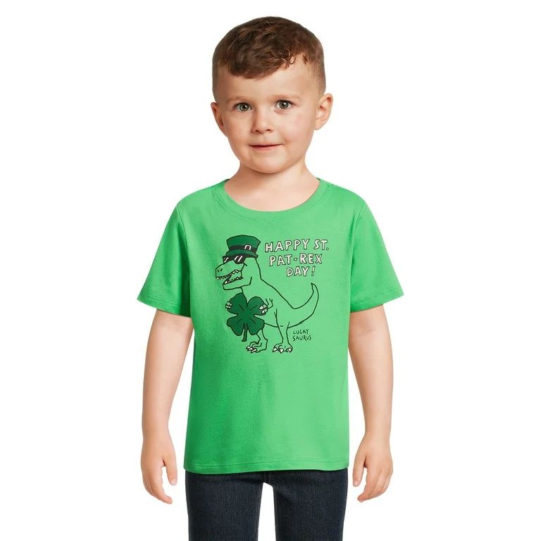 Wonder Nation St. Patrick's Day Toddler Short Sleeve Graphic Tee, Sizes 12M-5T | Walmart (US)