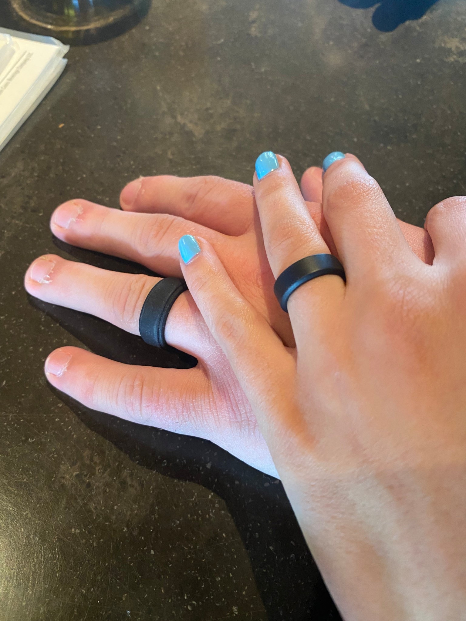 black silicone wedding bands, matching couple rings, minimalist wedding rings, non-traditional wedding bands, durable rubber rings, workout safe wedding ring, everyday wedding band alternative, silicone rings for couples, practical wedding ring option, modern couple ring style, his and hers black bands, casual wedding ring look, active lifestyle rings, non-metal wedding bands, affordable wedding ring alternative

#LTKTravel #LTKStyleTip #LTKMens