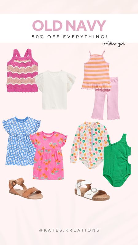 50% off everything at old navy!! // summer toddler girl // spring outfits // sandals

#LTKbaby #LTKsalealert #LTKkids