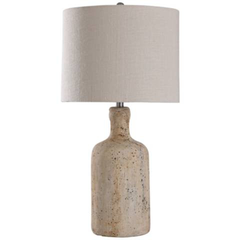 Olney 30" Modern Cream Concrete Bottle Table Lamp | Lamps Plus