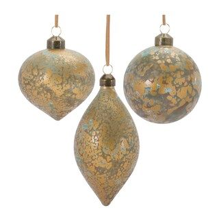 Melrose Club Pack of 12 Mercury Bronze Glass Finial and Onion Christmas Ornaments 5.5" | Michaels | Michaels Stores
