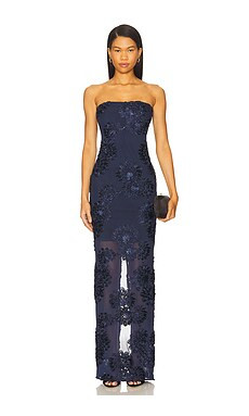 ROTATE Mesh Maxi Dress in Blueprint from Revolve.com | Revolve Clothing (Global)