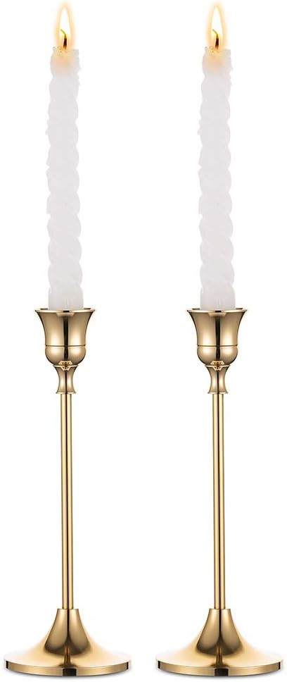 Nuptio Set of 2 Candletisck Holder, Golden Grass Wedding Dinning Table Centerpieces Decorative Br... | Amazon (US)