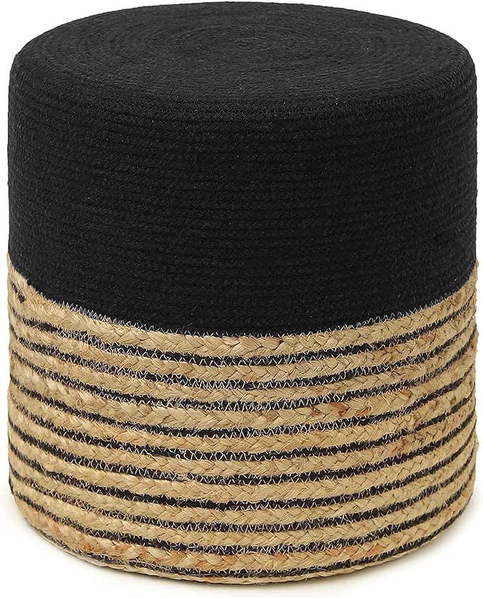 Amazon.com: REDEARTH Cylindrical Pouf Ottoman -Braided Pouffe Accent Chair Round Seat Footrest fo... | Amazon (US)