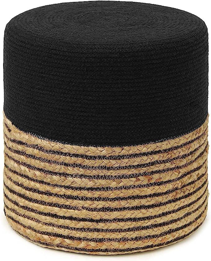 Amazon.com: REDEARTH Cylindrical Pouf Ottoman -Braided Pouffe Accent Chair Round Seat Footrest fo... | Amazon (US)