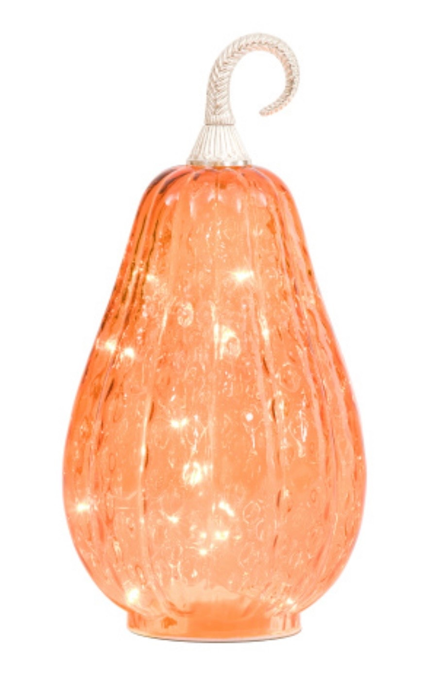 This little glass pumpkin from TJ Maxx with led lights adds a warm glow to your home in the evening.  There are multiple pumpkin designs available .

#LTKSeasonal #LTKHome #LTKFindsUnder50