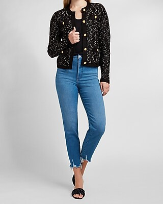 Novelty Button Sweater Jacket | Express