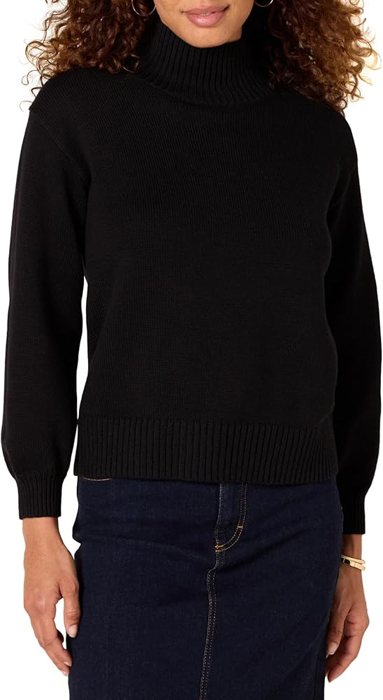 Amazon Essentials Women's Pull-Over Cotton Sweaters, Funnel-Neck, Available in Plus Size | Amazon (US)