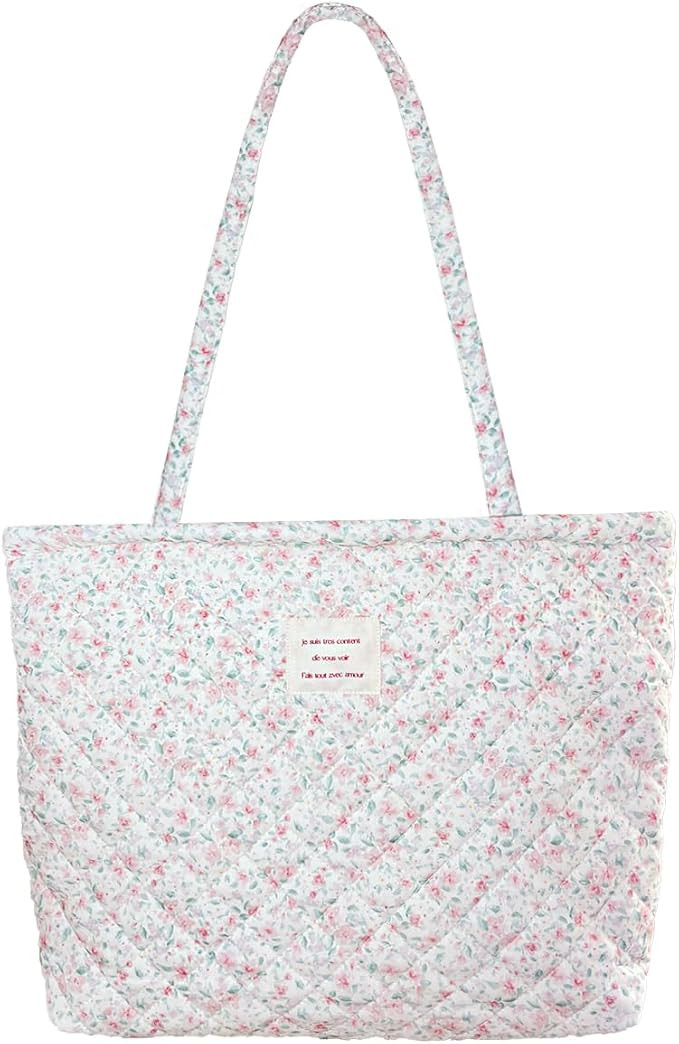 Sunwel Fashion Top Zipper Floral Quilted Bag Small Tote Bag for Women | Amazon (US)