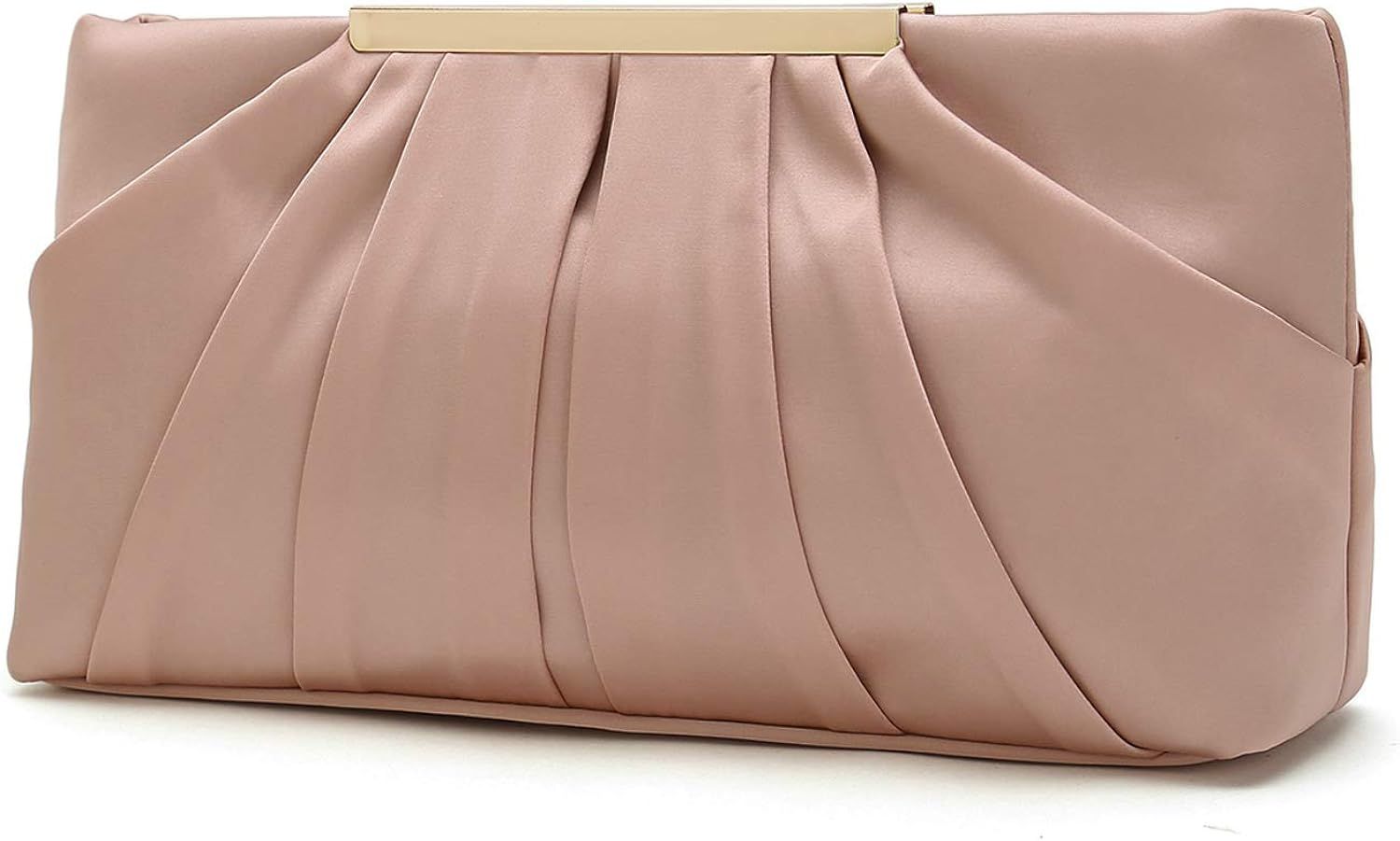 Charming Tailor Clutch Evening Bag Elegant Pleated Satin Formal Handbag Simple Classy Purse for W... | Amazon (US)