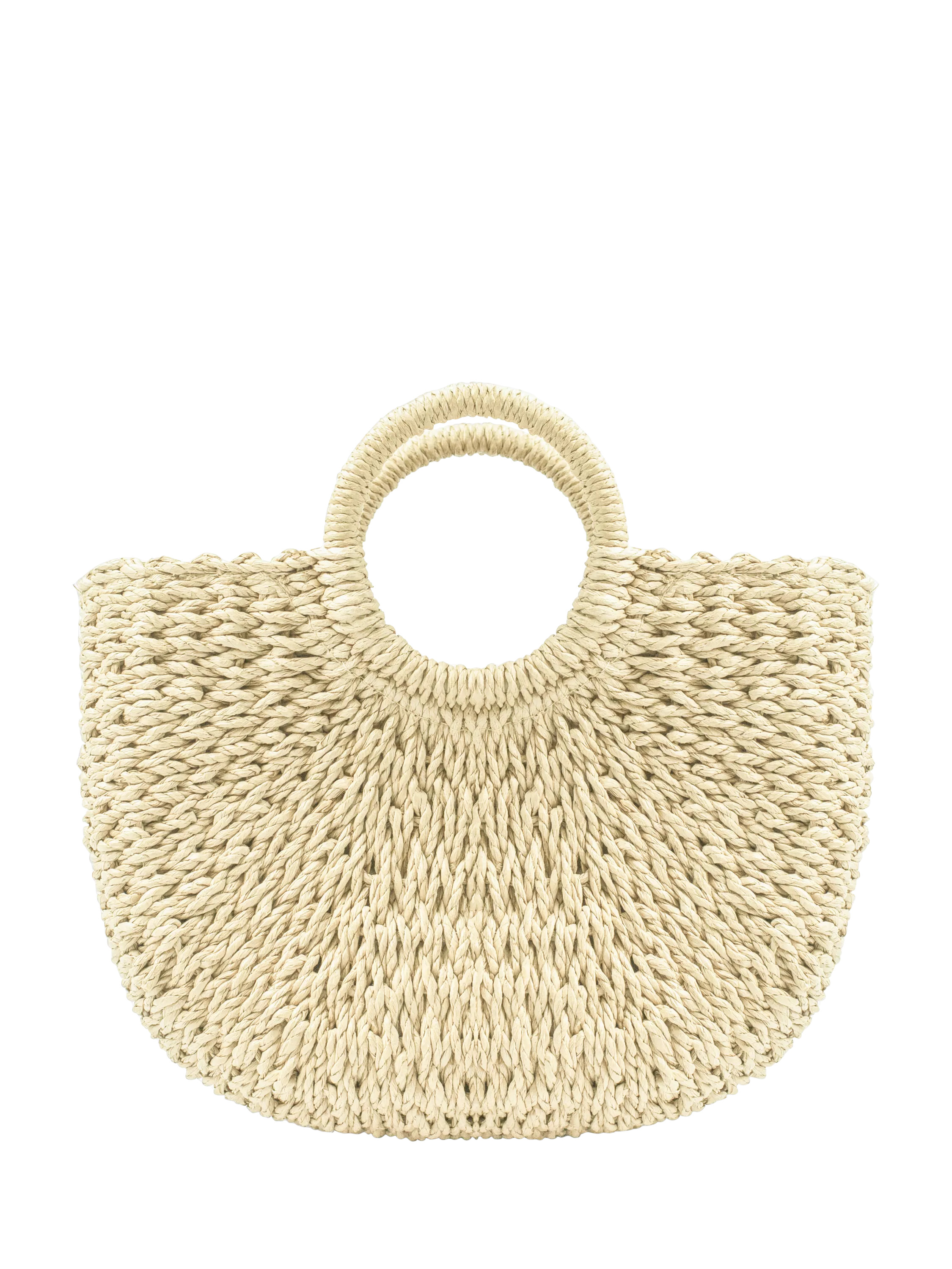 Bloom & Bay Watergate Mini Straw Basket Bag, Cream | John Lewis (UK)