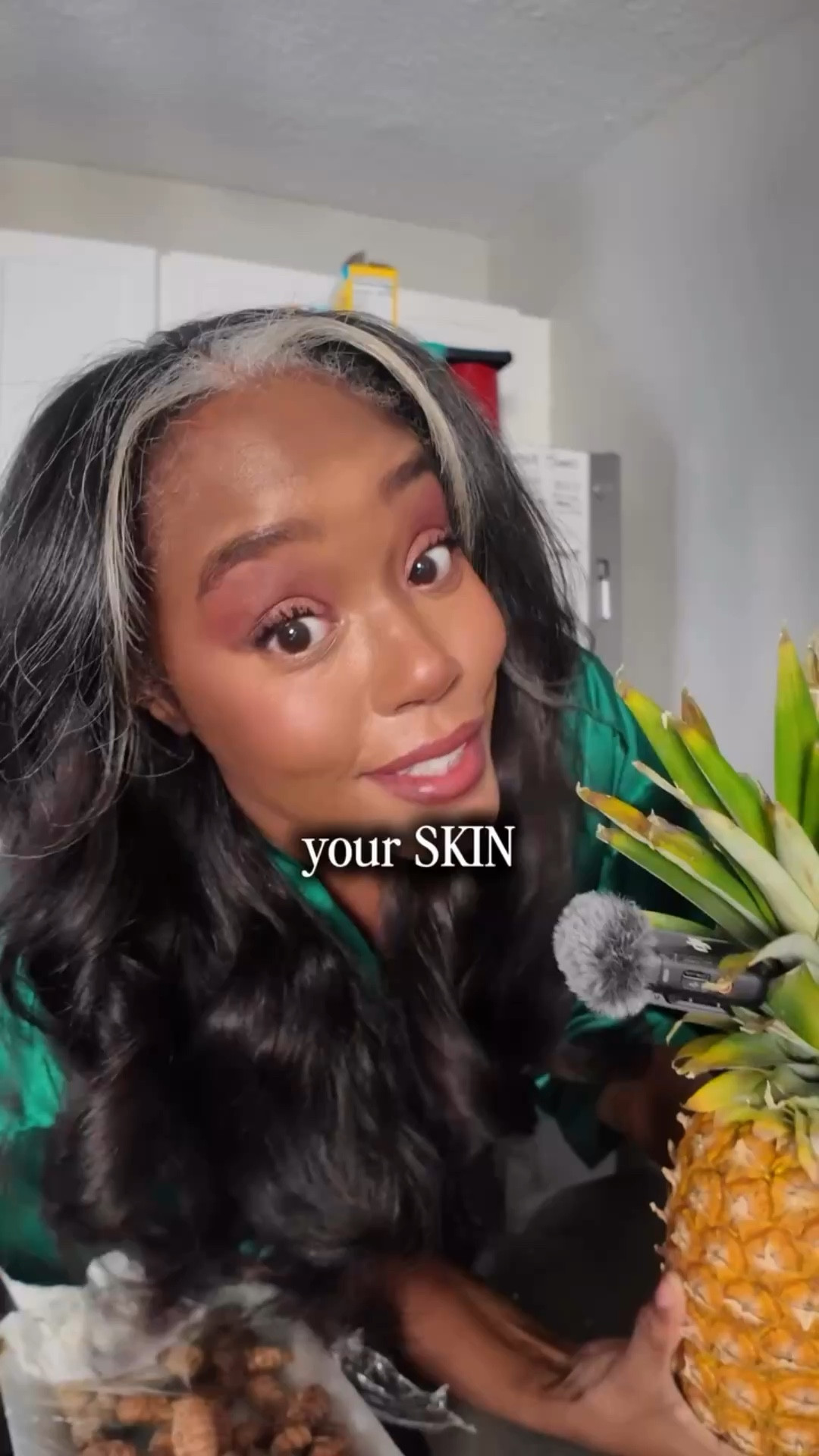 I love this juice blend because it’s got 

antioxidants (protect skin)

vitamin C (collagen production fir plumpness)

bromelain( reduces inflammation and swelling), curcumin (anti inflammatory, anti-fungal, and antioxidants to prevent breakouts) 

gingerol (helps with circulation + anti-inflammatory, and antioxidant) All things your skin loves from the inside out. 

And why black pepper? It activates the turmeric (curcumin)

The juicer I use is discontinued but I can send you a link with the new model just comment juice.

#selfcare #juiceblender #moneypiecehighlights

#LTKmorningroutine #LTKdayinmylife #LTKselfcare