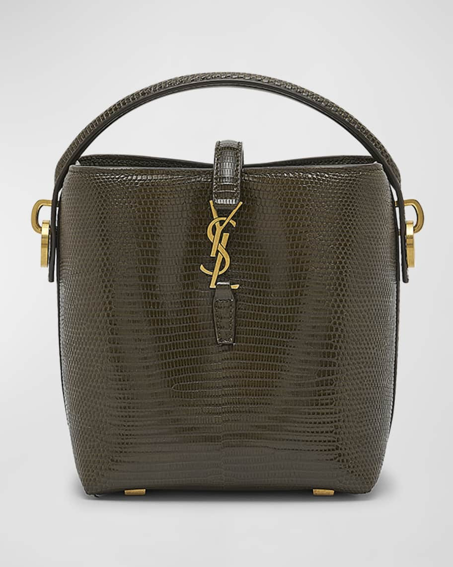 Saint Laurent Le 37 Mini YSL Bucket Bag in Lizard | Neiman Marcus