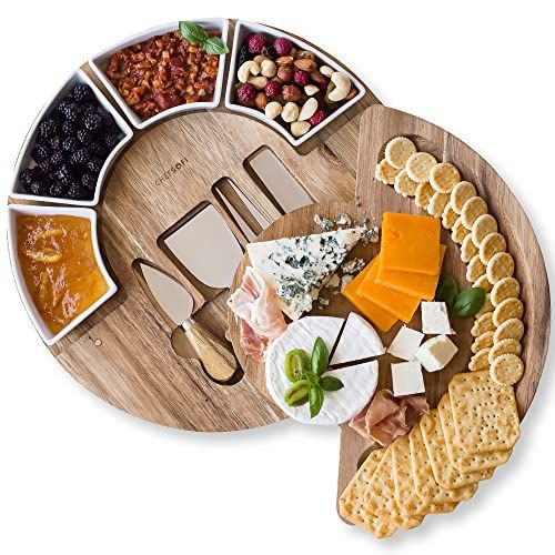 Cheese Board Set - Charcuterie Board Set and Cheese Serving Platter. US Patented 13 inch Meat/Cheese | Amazon (US)
