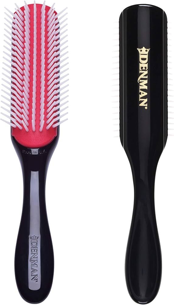 Denman Curly Hair Brush D3 (Black & Red) 7 Row Styling Brush for Detangling, Separating, Shaping ... | Amazon (US)
