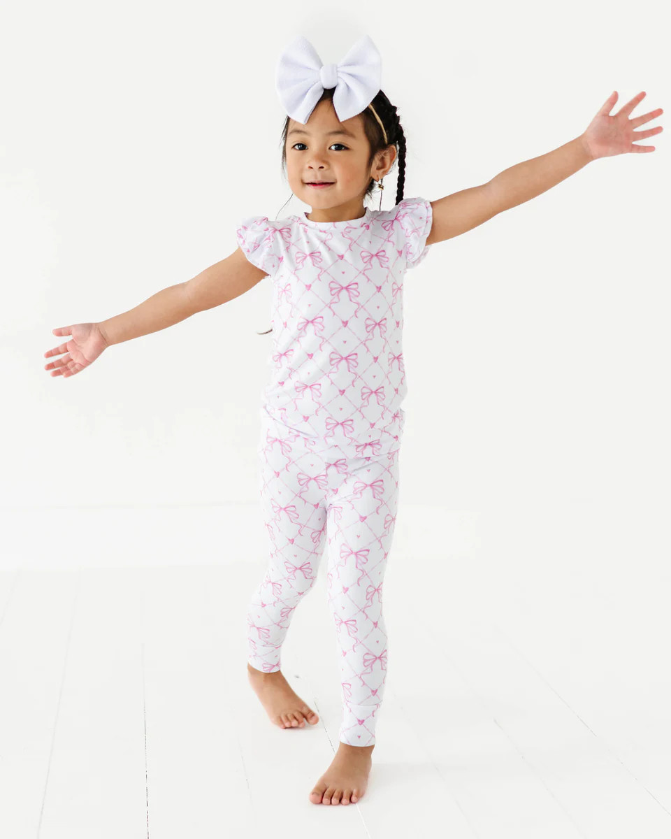 Take A Bow Cap Sleeve Two-Piece Pajama Set | Bums & Roses