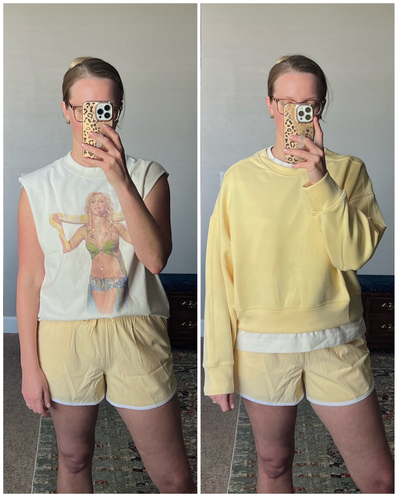 Abercrombie making my graphic tshirt & butter yellow dreams come true! This YPB sweatshirt and shorts are perfect for Light Springs!  There are shorts that match the sweatshirt, but I prefer these  The Britney Spears shirt is a cream unisex cutoff. Love love love!

#createdcolorful #createdcolorfulspring #hocspring #tcispring #pcaspring #lightspring #warmspring #truespring #brightspring #clearspring #paintboxspring #bluespring

#LTKActive #LTKFestival #LTKSaleAlert