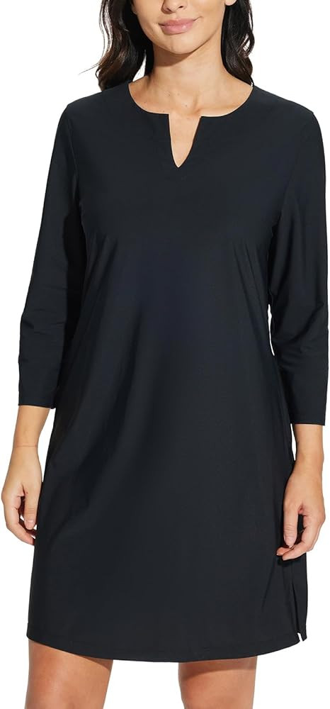 BALEAF Women's Sun Protection Swim Cover Up Dress with Pockets 3/4 Sleeve UPF 50+ Tunic Beach Cov... | Amazon (US)
