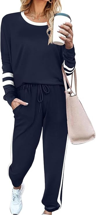 Lounge Sets for Women 2 Piece Sets Fall Casual Travel Outfits Sweatshirts Pajamas Set Matching Cl... | Amazon (US)