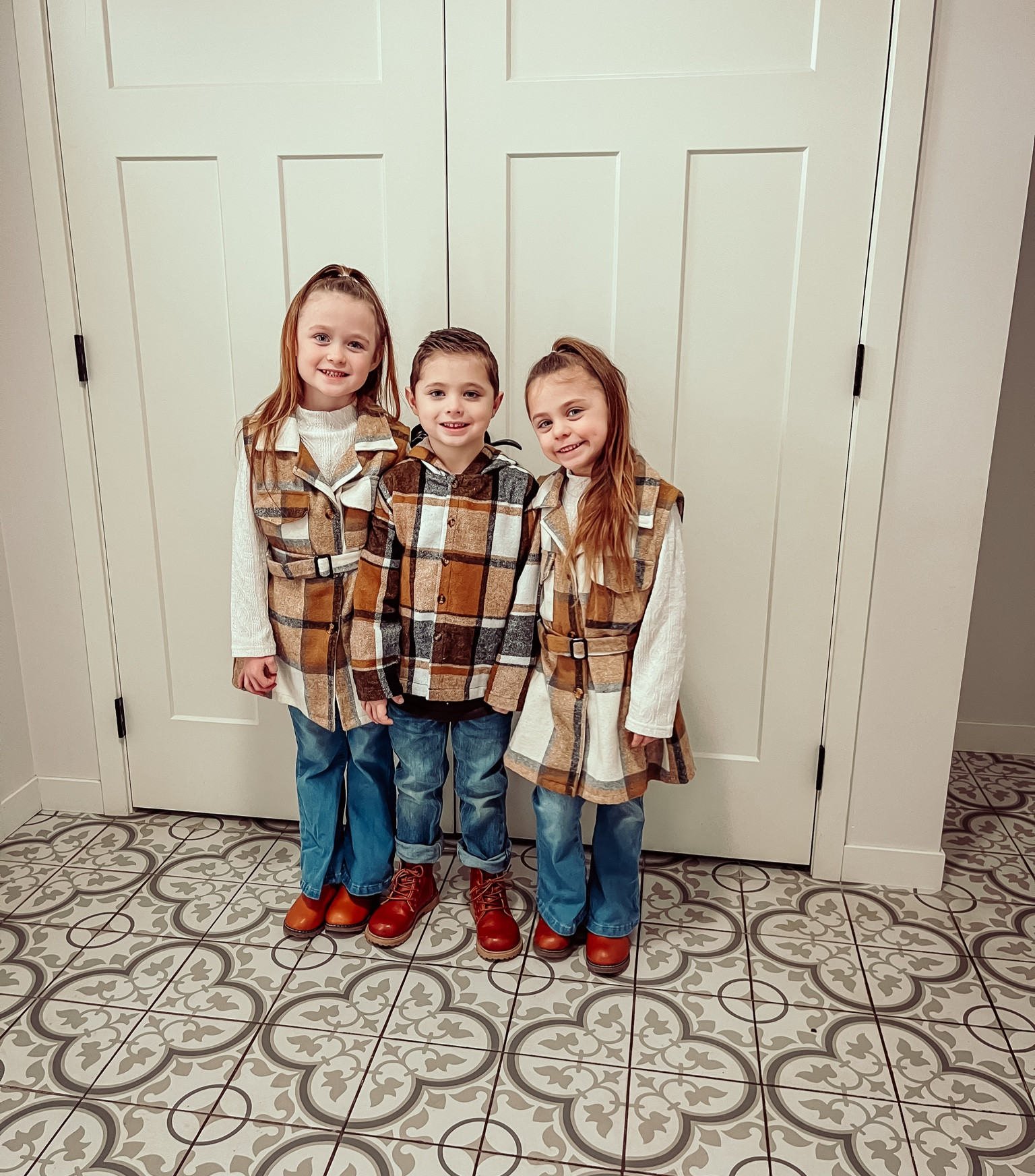 Kids matching. Family matching. Mom of multiples. Kids clothes. Flannel jackets. Coordinating kids. Triplet outfits. 

#LTKfamily #LTKkids