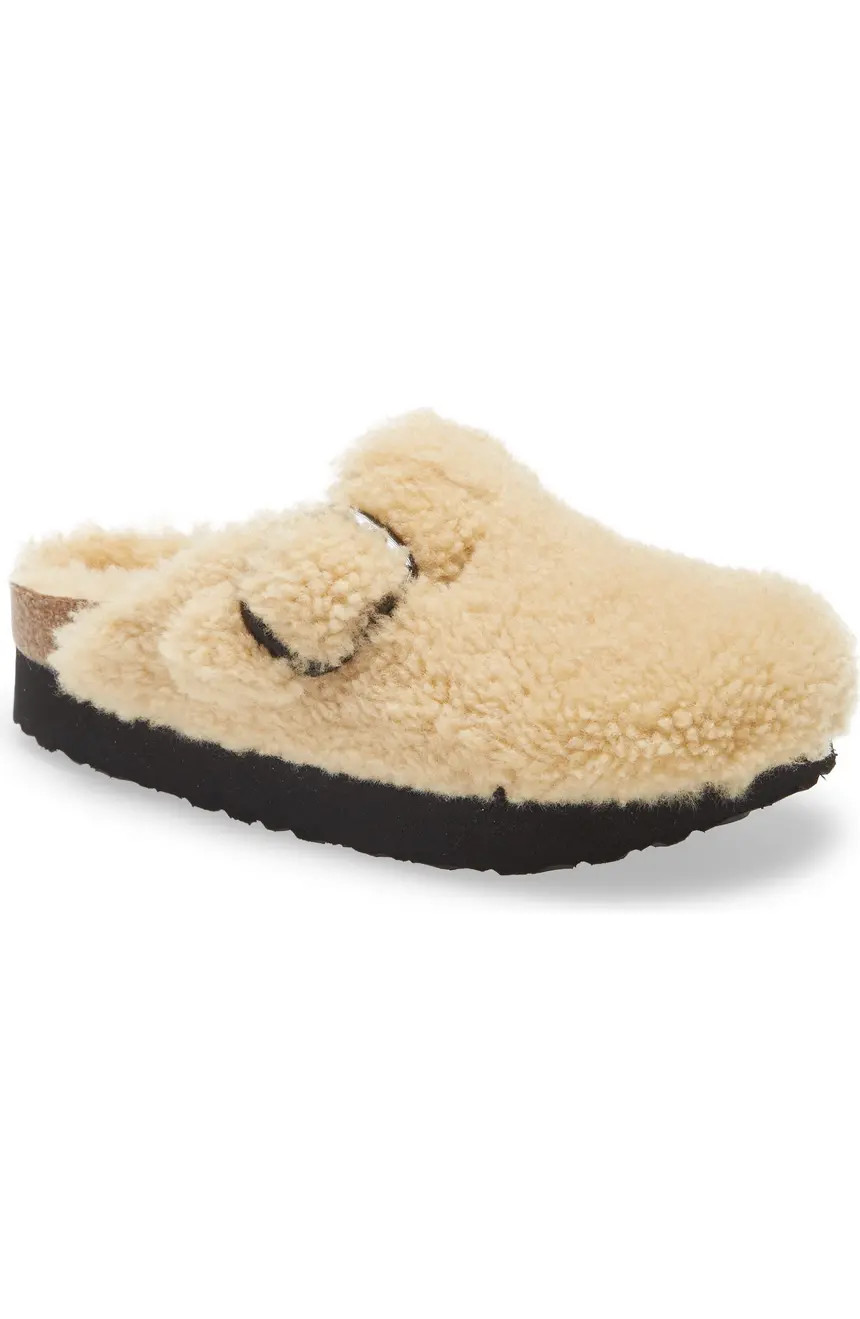 Birkenstock Papillio by Birkenstock Boston Big Buckle Genuine Shearling Clog | Nordstrom | Nordstrom