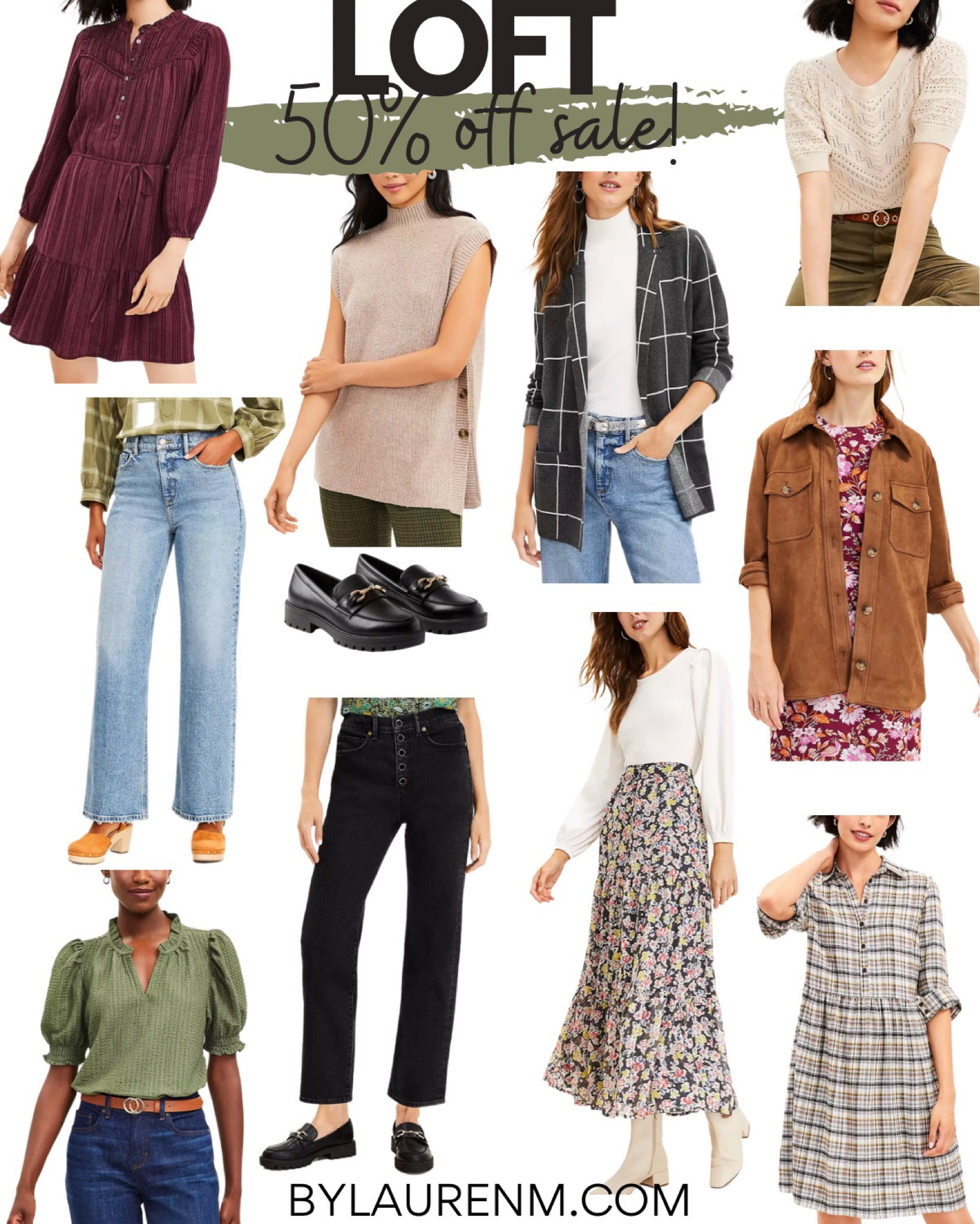 Loft sale! 50% off + free shipping tonight only!! Fall jeans, fall dresses, fall sweaters, fall jackets.

#LTKsalealert #LTKunder100 #LTKunder50