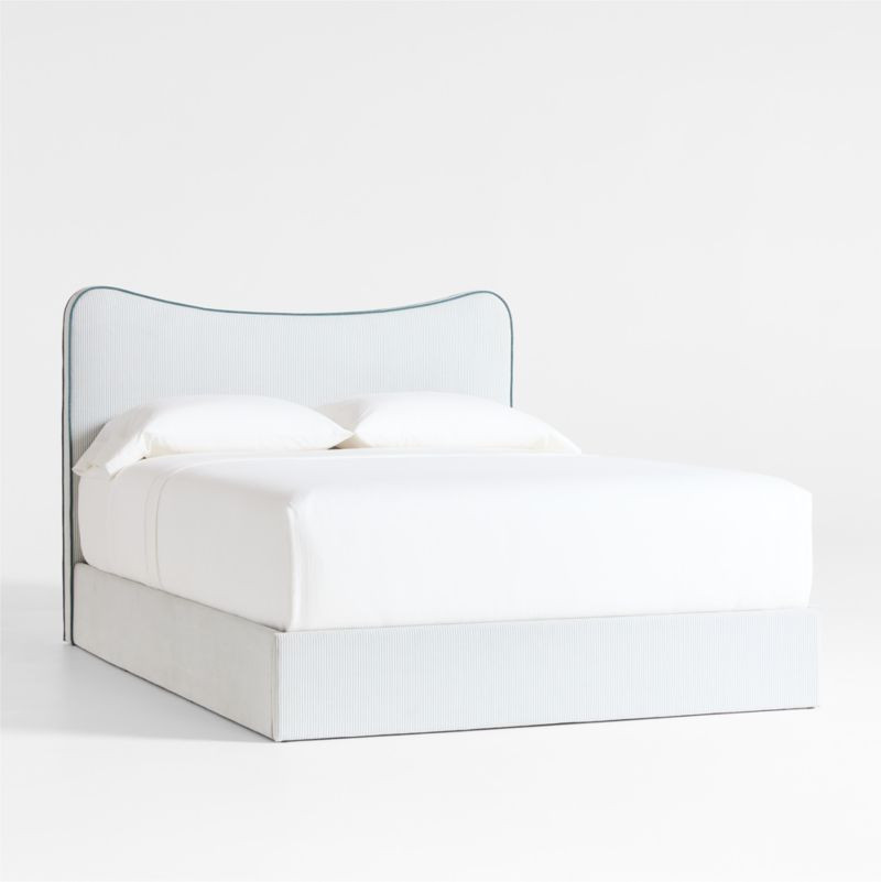 Everette Ocean Green Upholstered Kids Full Bed by Jake Arnold | Crate & Kids | Crate & Barrel