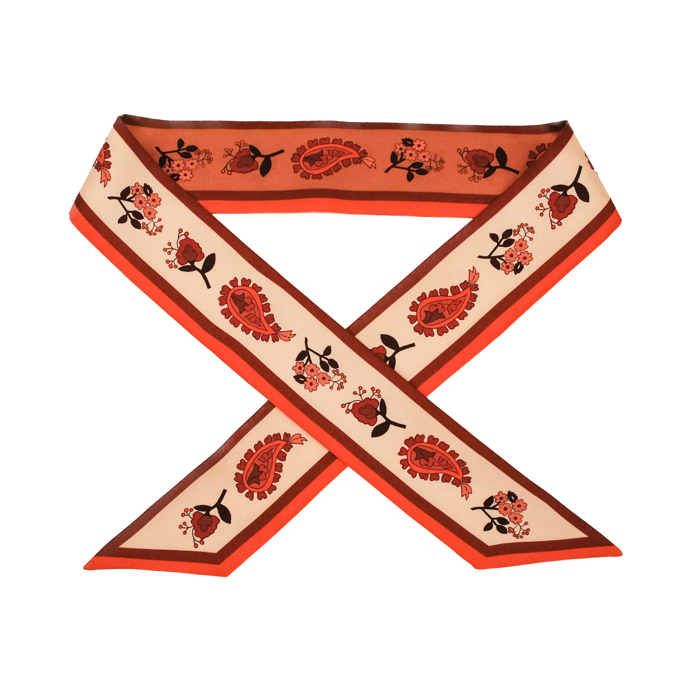 Pumpkin Paisley Twilly Scarf | Fleur Sauvage Design