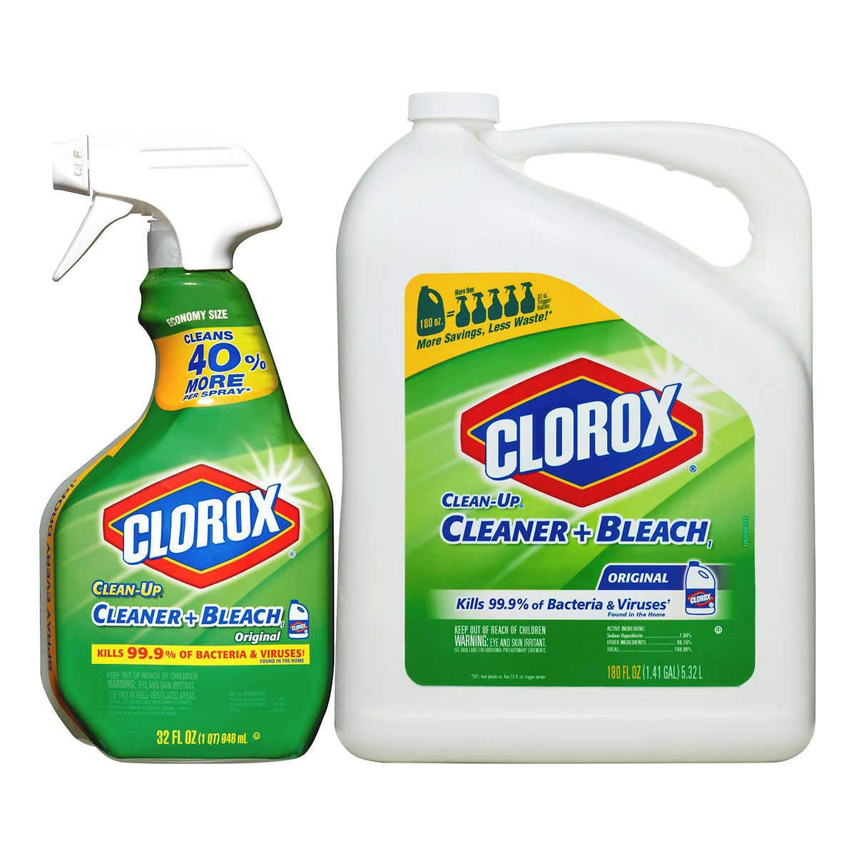 Clorox Clean-Up Cleaner Spray with Bleach and Refill Combo, 32 Ounce Spray Bottle + 180 Ounce Ref... | Amazon (US)