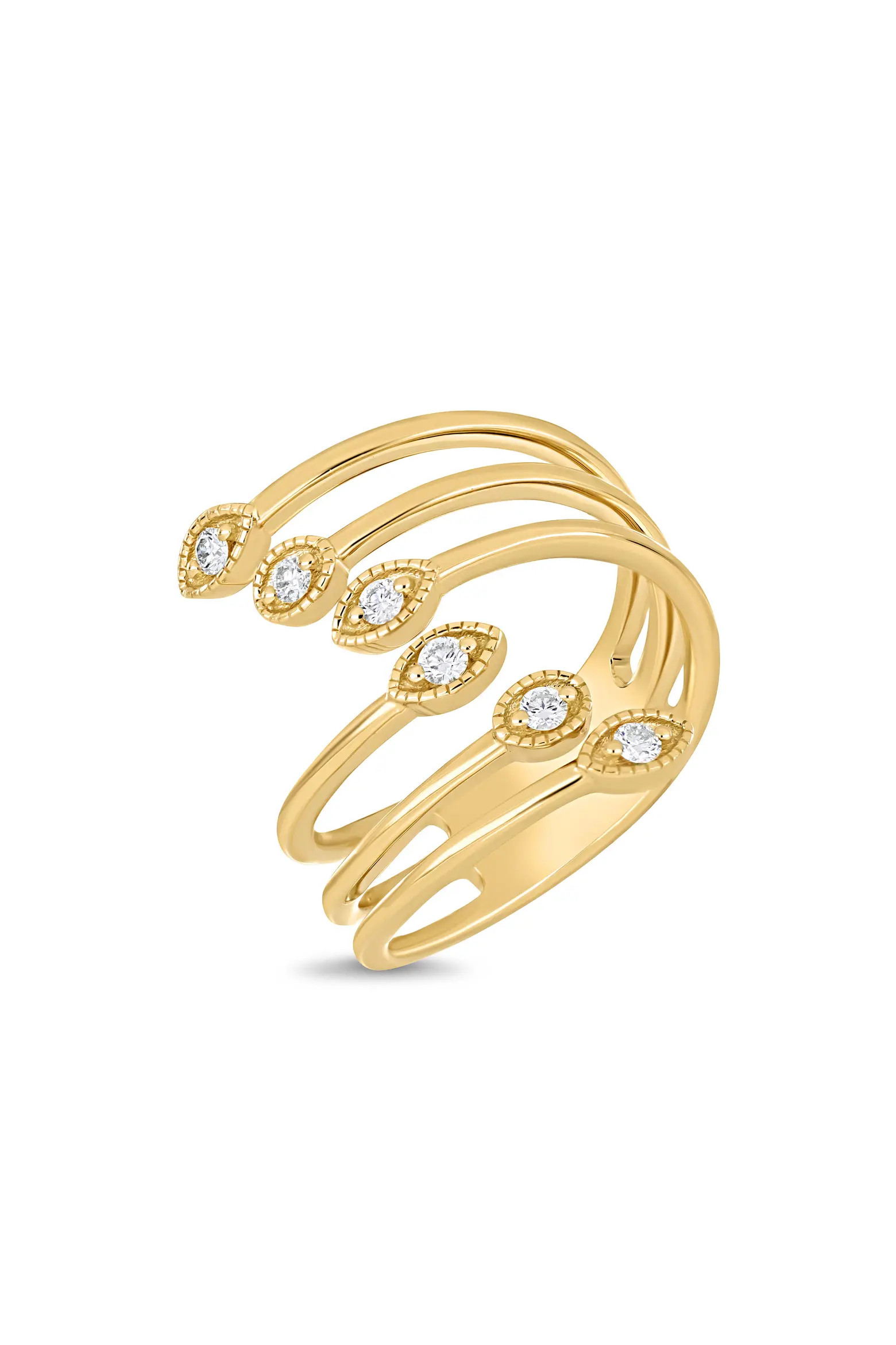 18K Gold Mykonos Diamond Triple Bypass Wide Ring (Online Trunk Show) (Women) | Nordstrom | Nordstrom