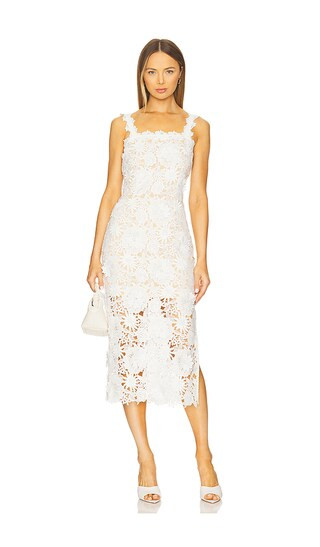 Marnee Lace Dress in White & Beige | Revolve Clothing (Global)