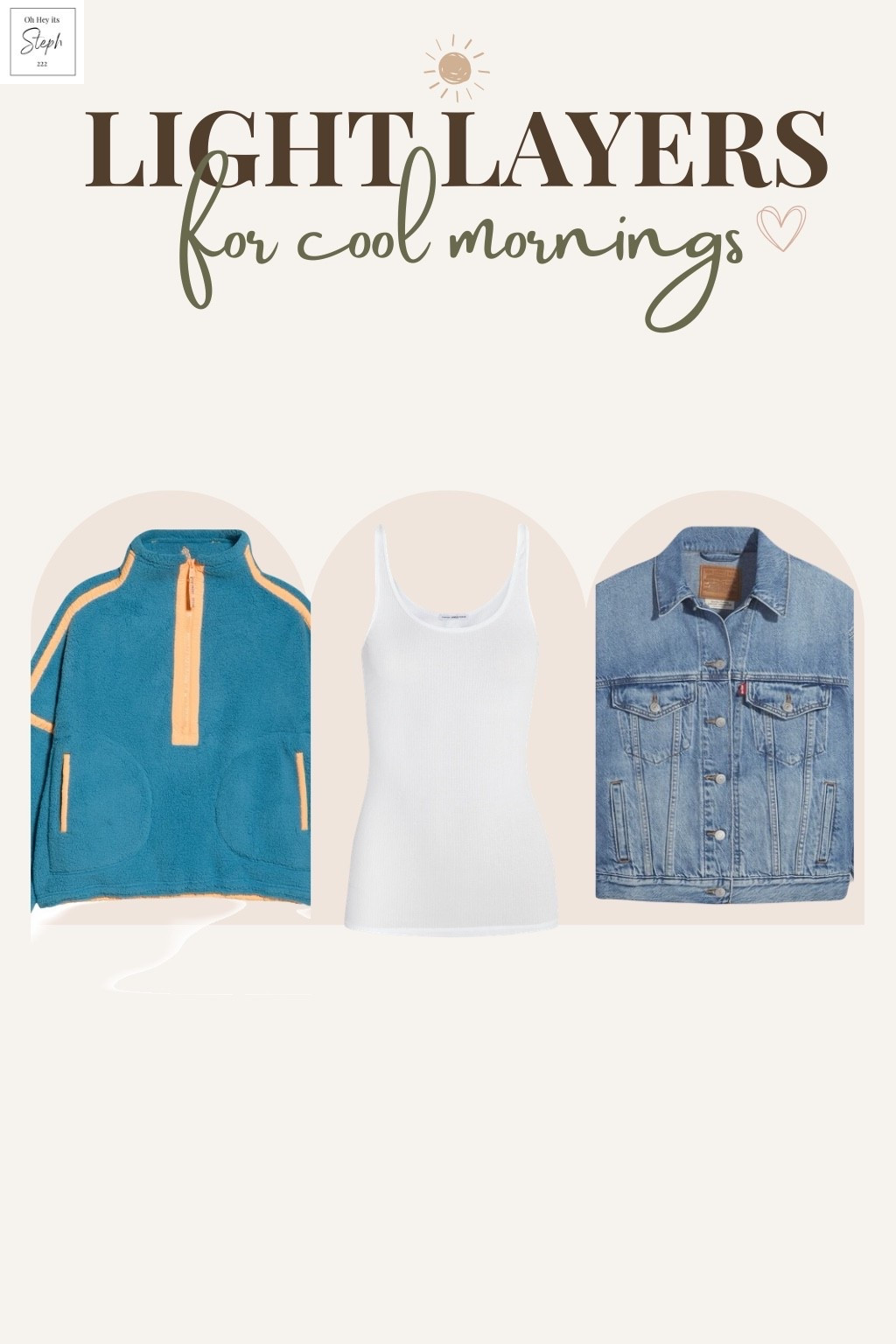 Light layers are the real MVP for cool mornings 🤍

This is my easy, throw-on-and-go formula when it’s chilly early but warm by afternoon. Simple, neutral, and always looks put together.

The combo I keep repeating:
✨ cozy half zip for that effortless layer
✨ basic tank for the perfect base
✨ denim jacket to finish the look

Wear it together, mix it up, or layer as the day warms up  this is that go-to outfit you’ll reach for on repeat.

#LTKSeasonal #LTKootd #LTKSaleAlert