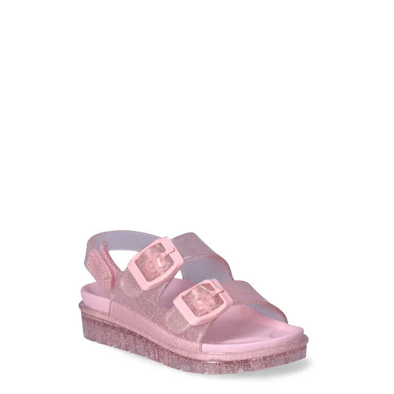 Wonder Nation Toddler Girls Two Buckle Jelly Sandals - Walmart.com | Walmart (US)