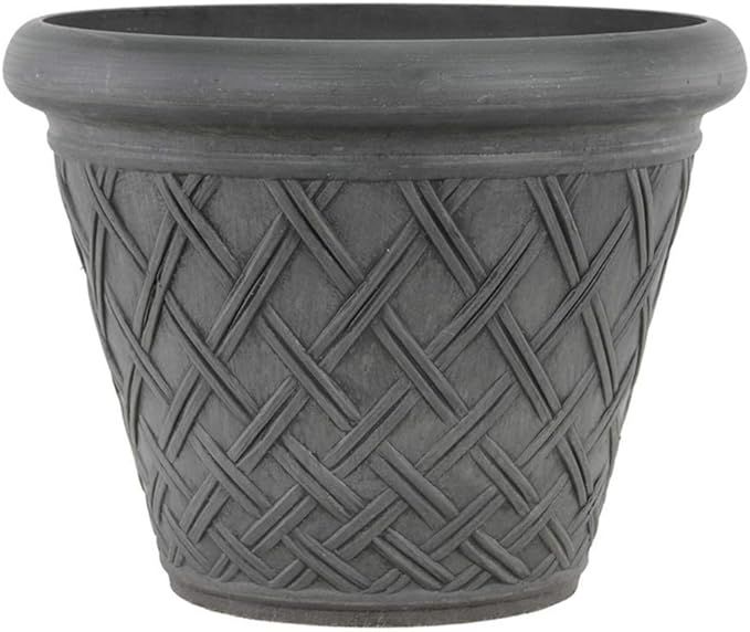 PSW MB46DC Basket Weave Planter, 18 by 14-Inch, Dark Charcoal | Amazon (US)