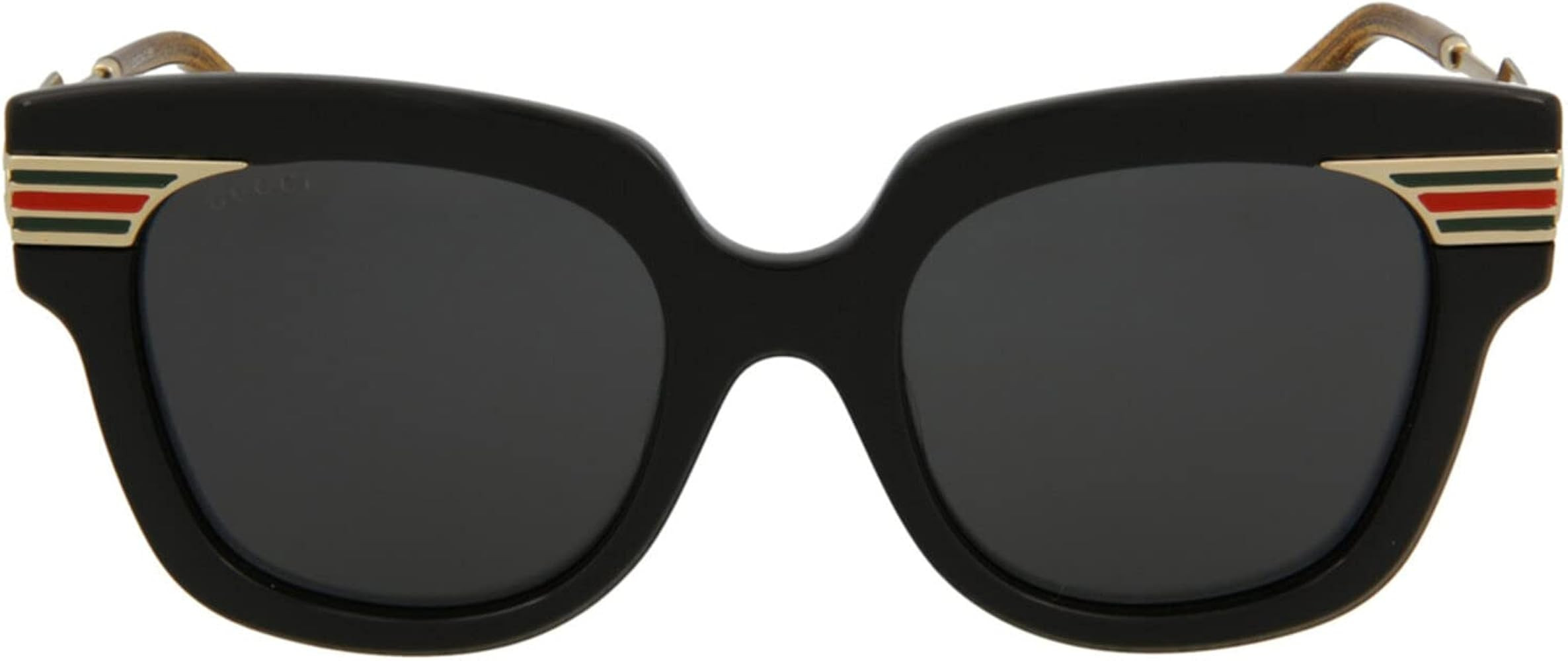 Gucci Women's Vintage Web Oversized Sunglasses, Black Gold Glitter/Gradient, One Size | Amazon (US)