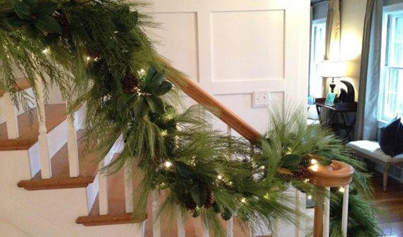 6' Faux Long Needle Pine Garland  Christmas Garland - Etsy | Etsy (US)