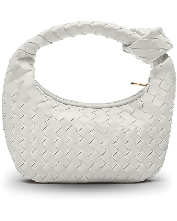 Woven Purse - Woven Bags for Women - Leather Hobo Handbags - Fashion Knotted Small Top Handle Clu... | Amazon (US)