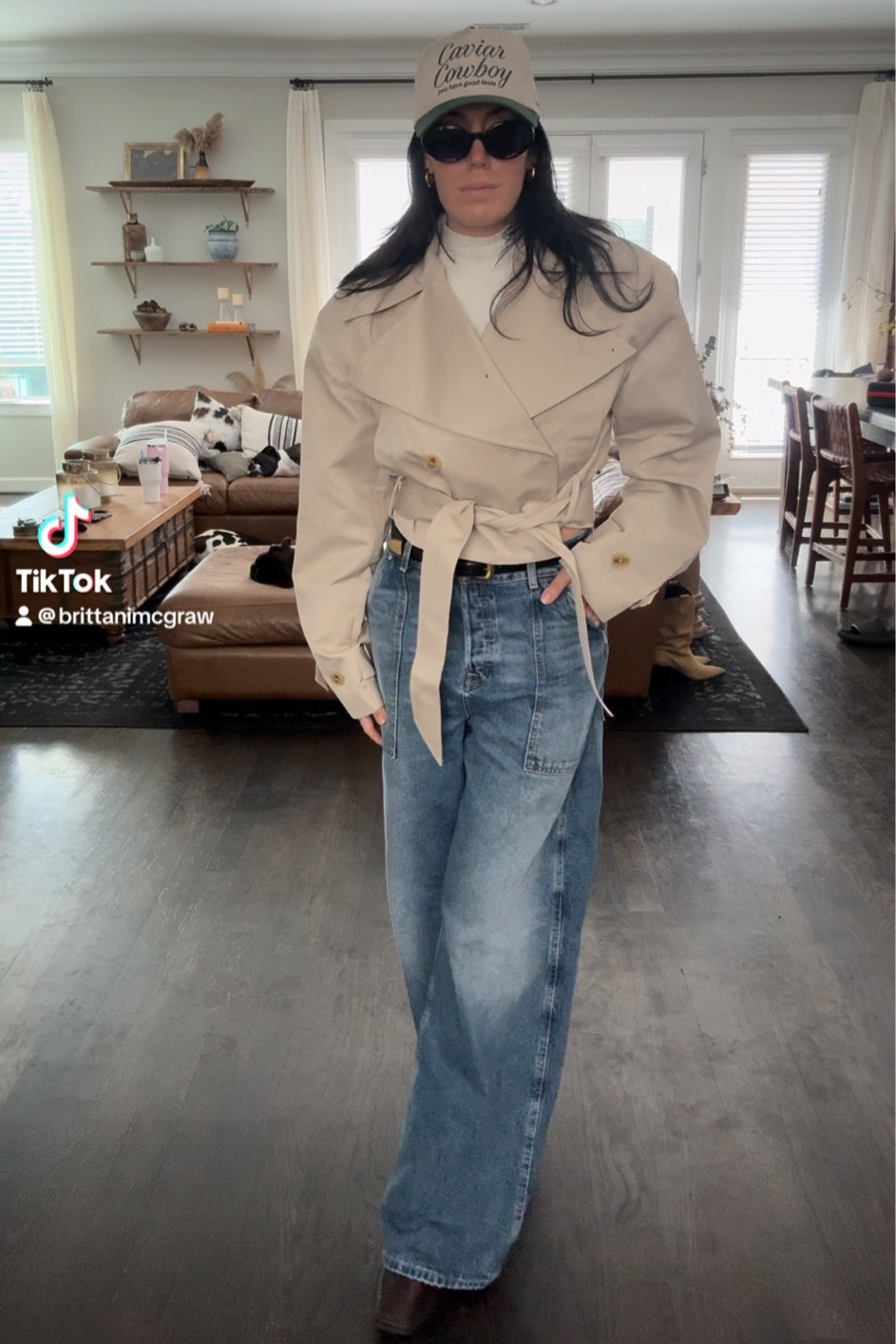 Trench coat season is officially here and this cropped version is perfection. Pairing with my current favorite denim that is perfect for my tall girls! #ootd 

#LTKStyleTip #LTKSeasonal