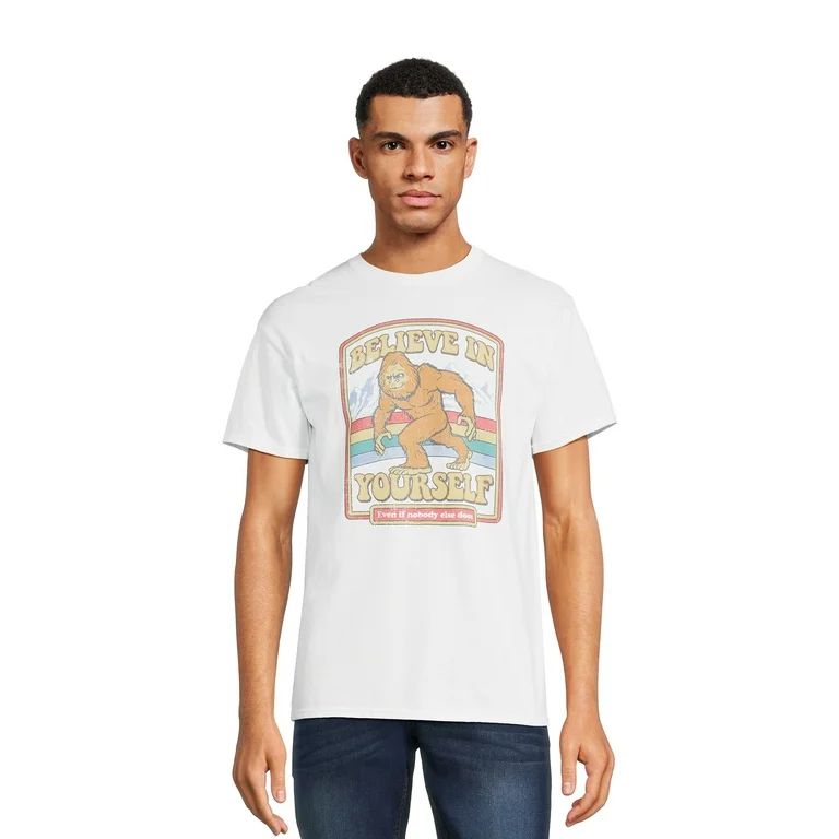 Believe In Yourself Bigfoot Men's Graphic Tee with Short Sleeves, Sizes S-3XL | Walmart (US)