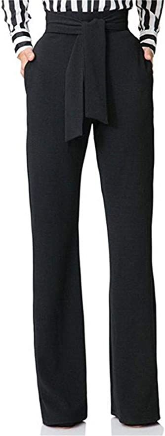LKOUS Women's Stretchy High Waisted Wide Leg Button-Down Pants | Amazon (US)