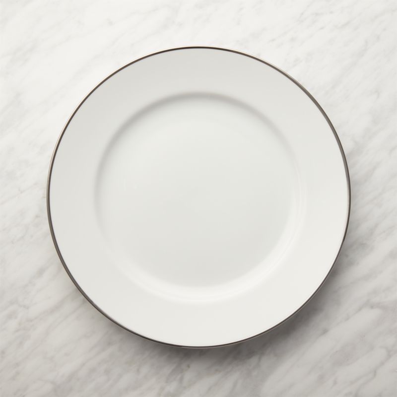 Maison Platinum Rim Dinner Plate + Reviews | Crate and Barrel | Crate & Barrel