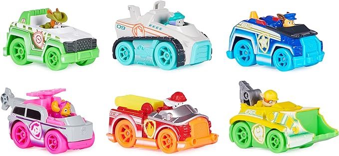 PAW Patrol, True Metal Neon Rescue Vehicle Gift Pack of 6 Collectible Die-Cast Toy Cars, 1:55 Sca... | Amazon (US)