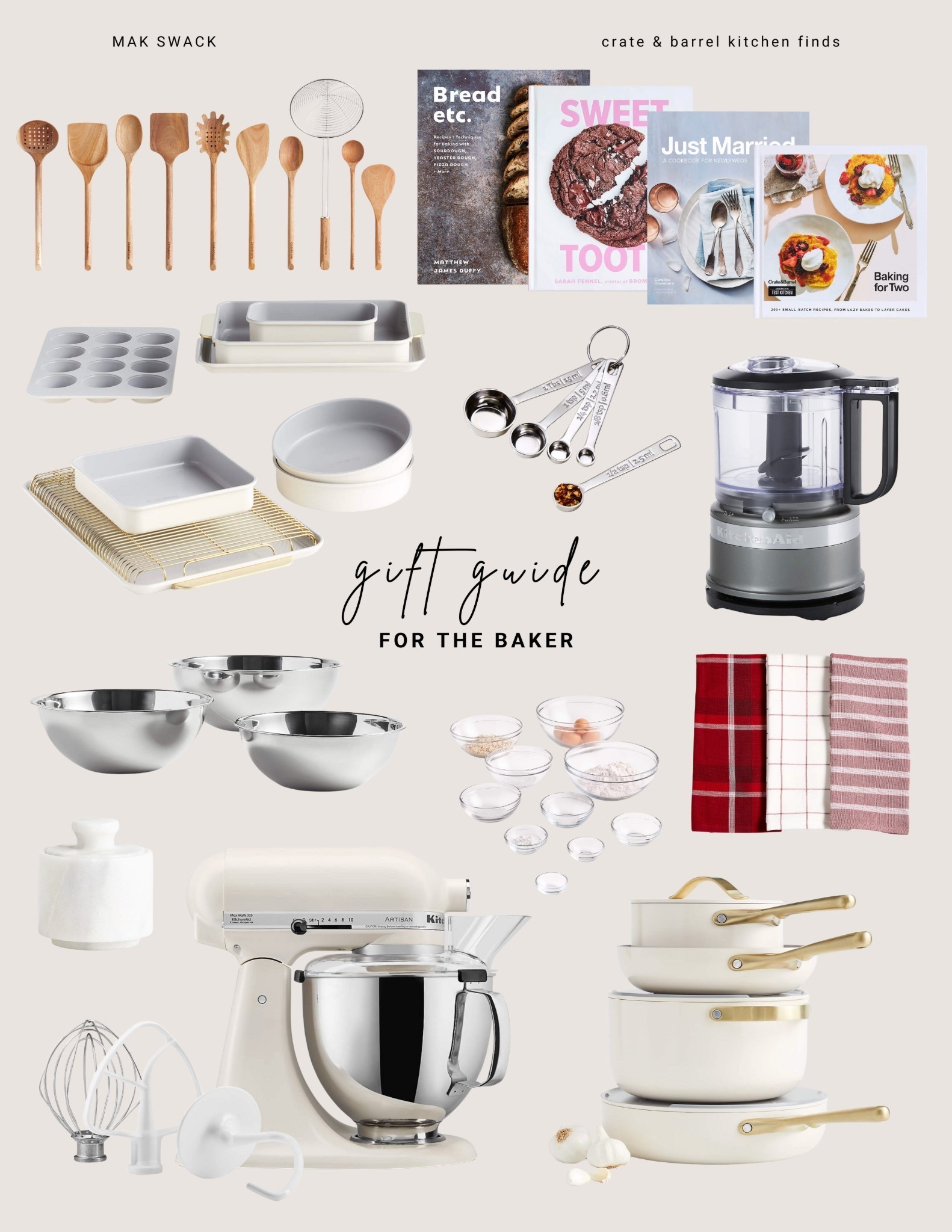 A curated guide of kitchen classics and elevated essentials!!! 🎀 From high-quality cookware and chic bakeware sets to sleek mixers, food processors, utensils, cookbooks, and the prettiest mixing bowls — these are the elevated essentials for the home chef, hostess, newlywed (wedding registry 😉), or anyone leveling up their kitchen this season. Shop all my curated Crate & Barrel picks on LTK! ✨

#LTKHoliday #LTKGiftGuide #LTKHome
