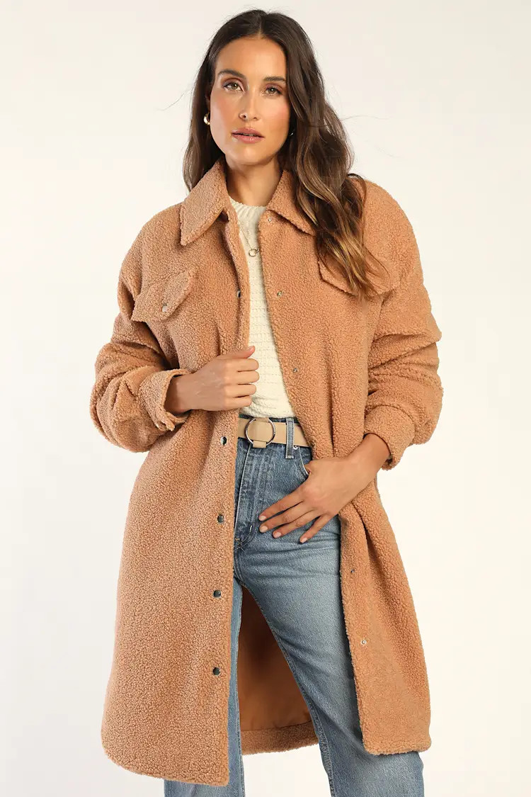 Winter Winds Tan Shearling Jacket | Lulus (US)