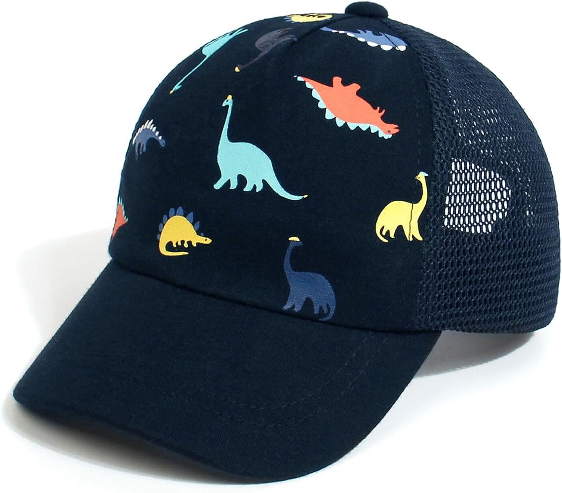 Duoyeree Toddler Baseball Cap Baby Cap Sun hat Print Dinosaur Pattern and Solid Color hat Kids bo... | Amazon (US)