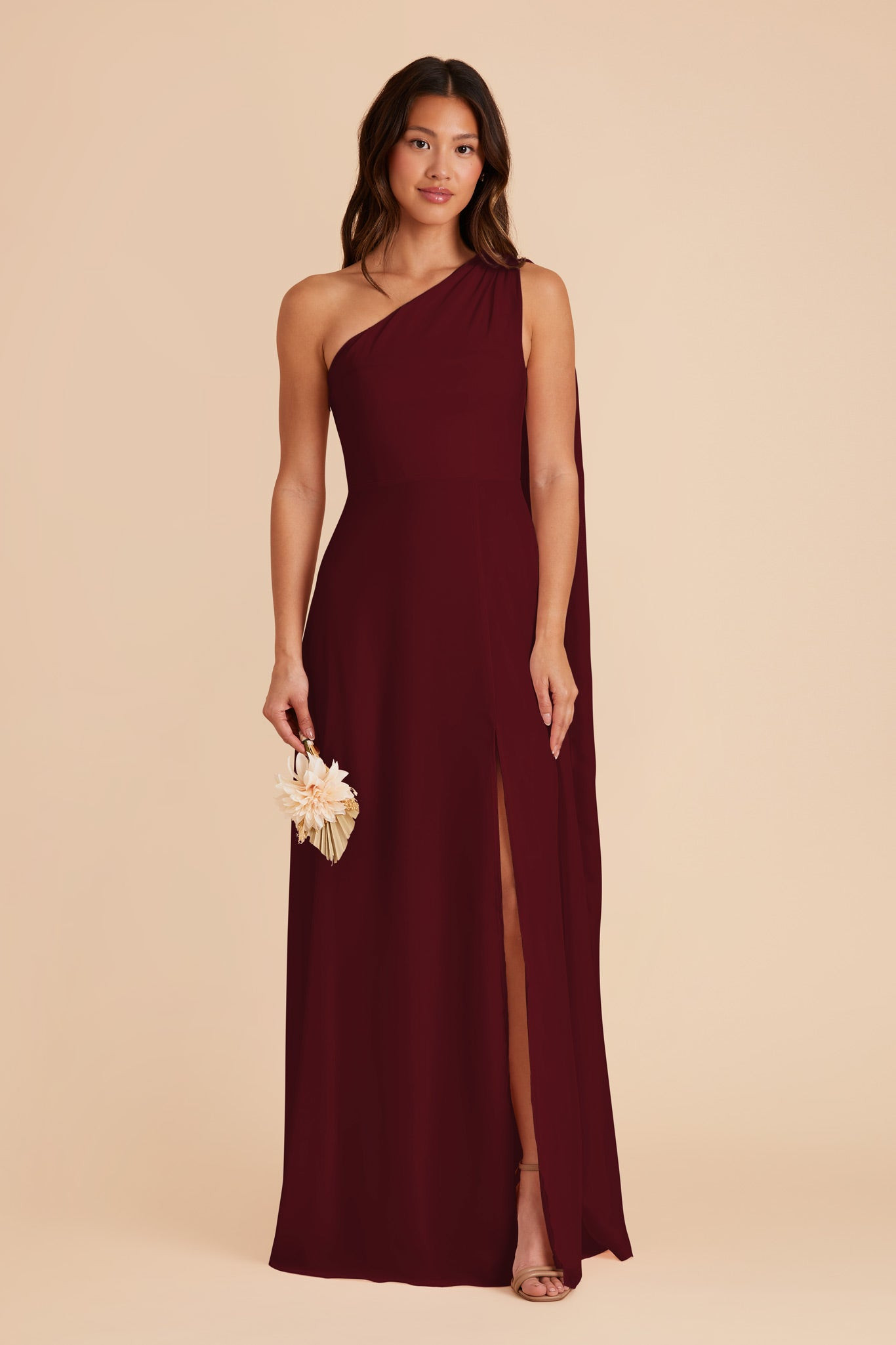 Melissa Cabernet Convertible One Shoulder Bridesmaid Dress | Birdy Grey | Birdy Grey